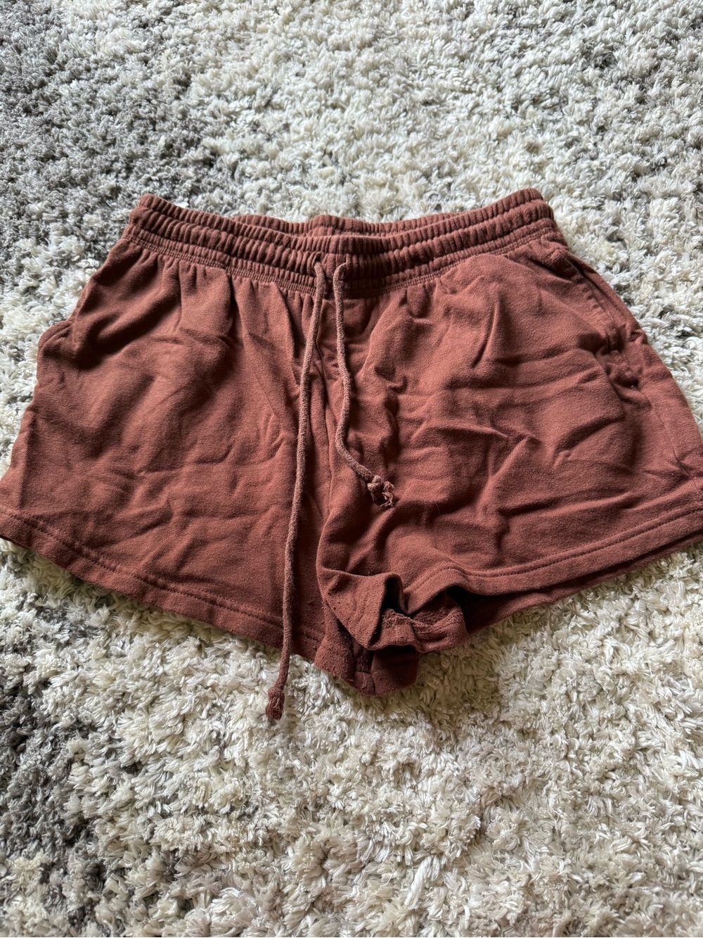 aerie Rust Drawstring Athletic Lounge Shorts